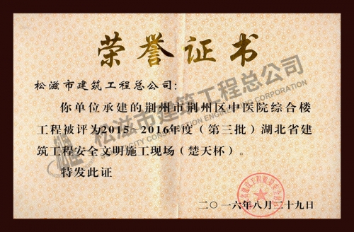 2016荆州区中医院安全施工文明现场